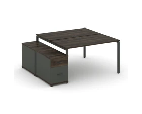 Рабочая станция 2 места с двухсторонней опорной тумбой CN.DRS-305 W 980/1346x1480x750 Концепт / Concept images